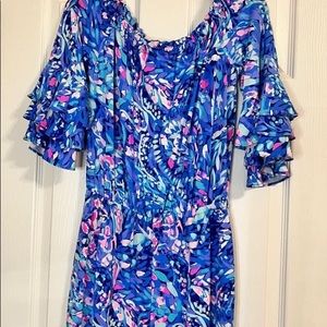 Lilly Pulitzer Party Wave Calla Romper sz sm EUC